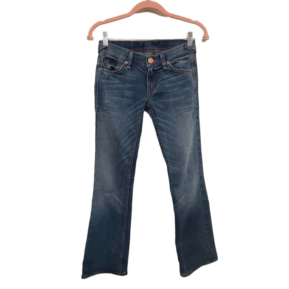 Armani Exchange A/X Jeans 0P Womens Blue Straight Leg Low Rise Y2K Petite Logo